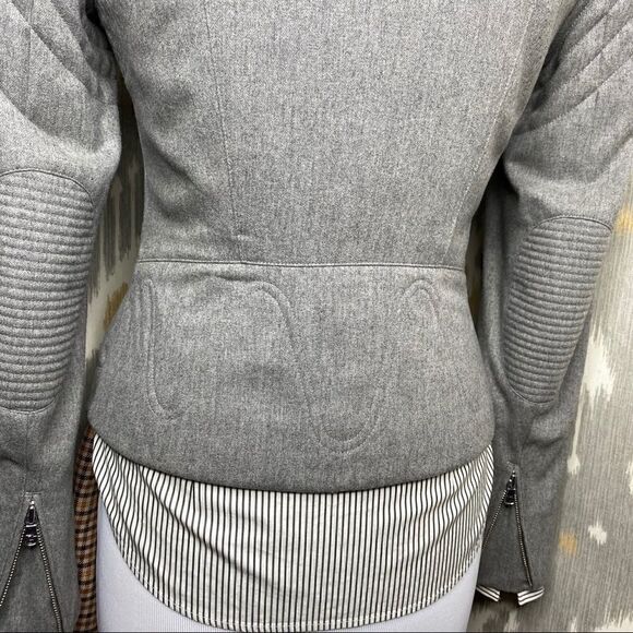 Ralph Lauren Grey Cashmere Blend Moto Jacket - Picture 7 of 16